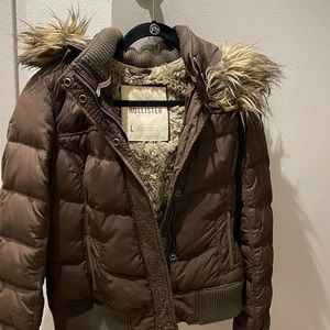 Brown Hollister Down Puffer Coat